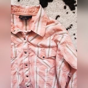 Ariat Pink Striped Button-Down Western Shirt